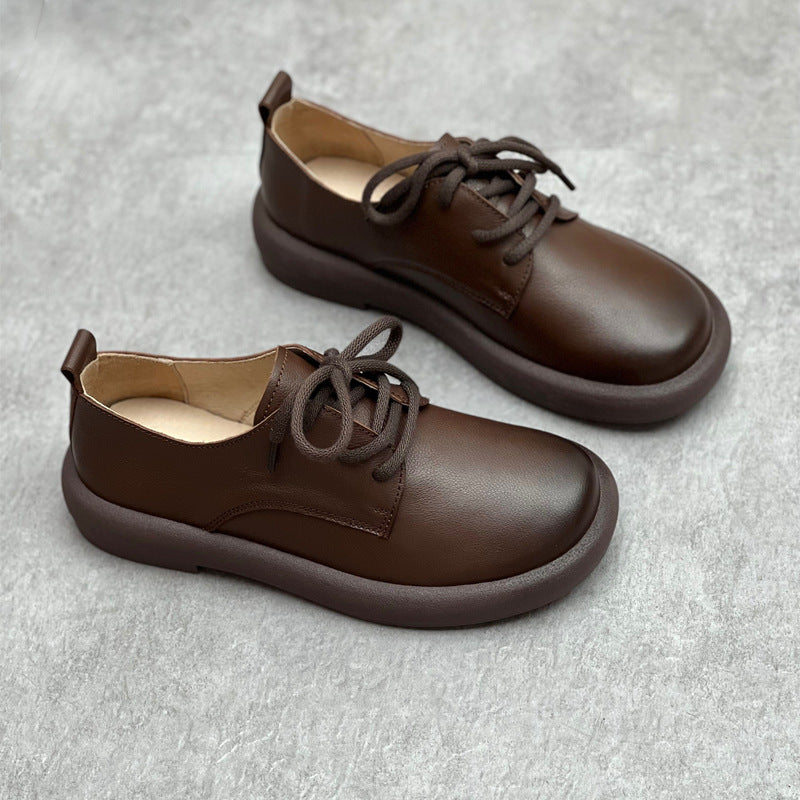 Women Stylish Handmade Leather Lace-Up Walking Casual Shoes