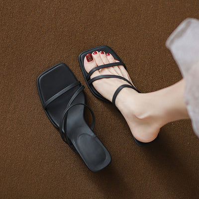 Summer Elegant Crossing Straped Low Heel Shoes