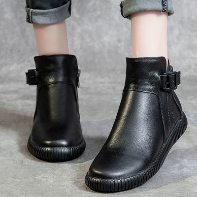 Women Autumn Genuine Leather Casual Versatile Soft Sole Boots