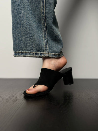 Summer Sheepskin Leather Sueded Chunky Flip-Flops Shoes