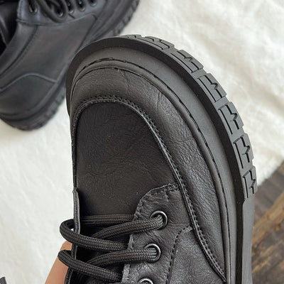 Babakud Women Vintage PU Casual Autumn Ankle Boots