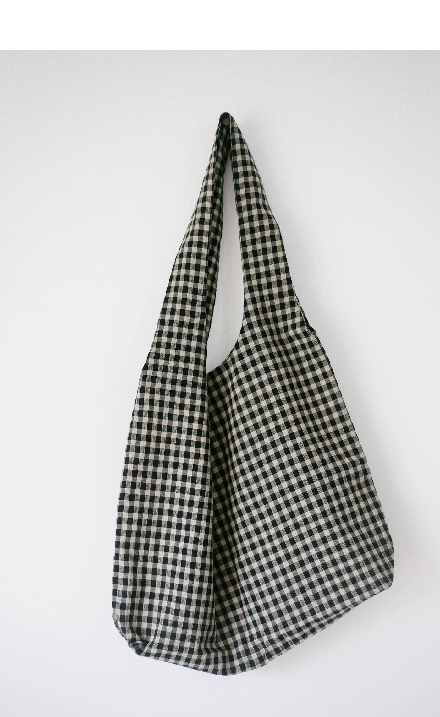 Babakud Handmade Cotton-Linen Plaid Artistic Vintage Tote Bag