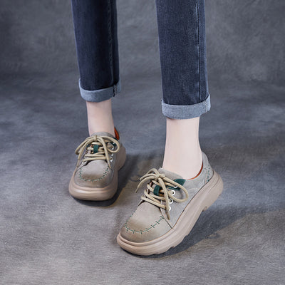 Fashion Lightweight Thick Soled Lace-Up Casual Shoes for Women