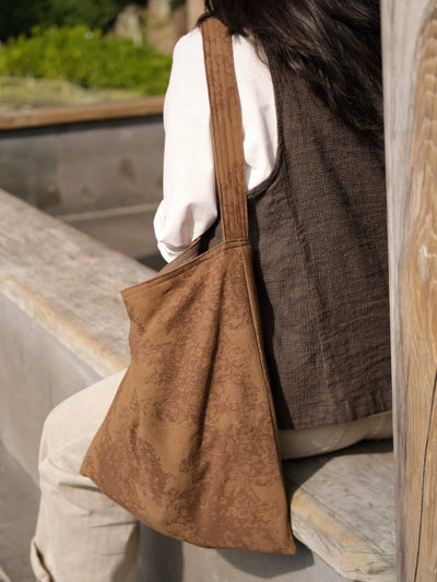 Women Retro Fabric Shoulder Bag Women Casual Commuter Large Tote
