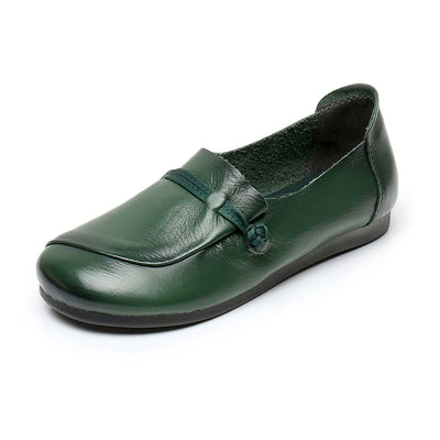Women Vintage Comfortable Cowhide Soft Sole Daily Wear Flats