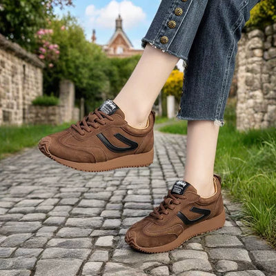 Genuine Leather Casual Sports Patchwork Soft Sole Sneakers