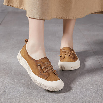Babakud Retro Casual Round Toe Soft Sole Shallow Flats Shoes
