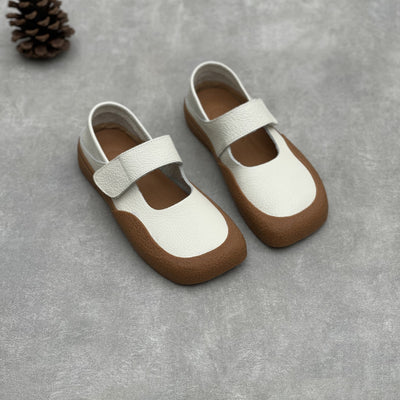 Color Block Square Toe Comfy One-Strap Walking Shoes for Women
