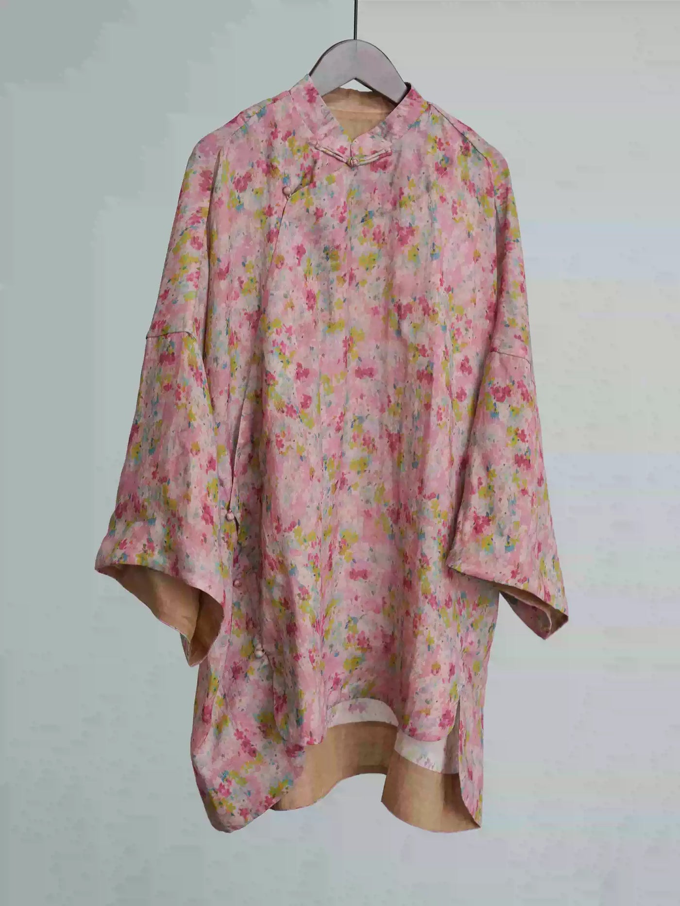 Babakud Women Retro Nation Ramie Stand Collar Floral Suit