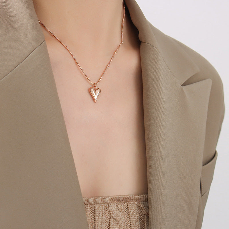 Babakud Women Minimalist Heart Pendant 18K Gold Necklace