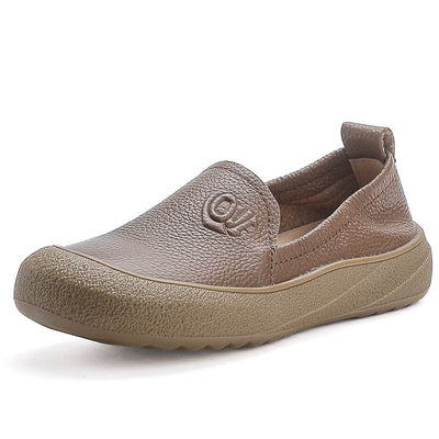 Women Casual Genuine Leather Everyday Slip-Ons Flats Shoes