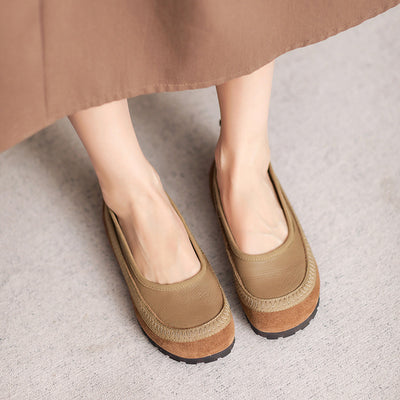 Casual Comfy Retro Soft Leather Suede Slip-On Shoes for Women