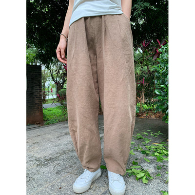 Summer Casual Cotton Loose Elastic Waist Harem Pants