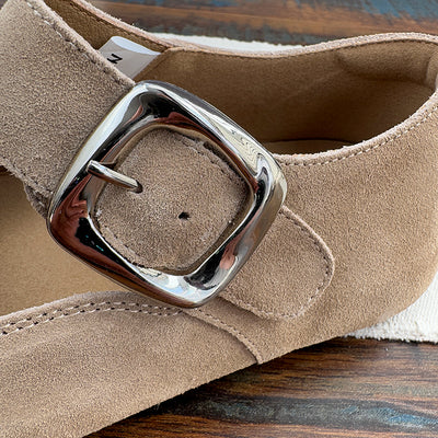 Babakud Women Spring Retro Leather Suede Birken Sandals