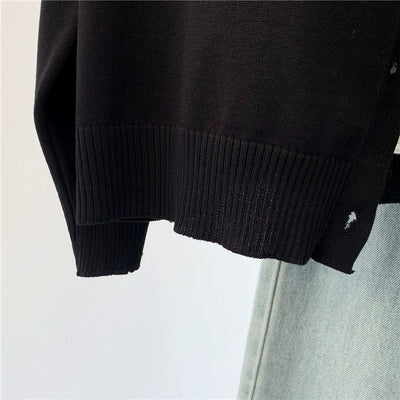 Women Retro Cute Knitted Embroidered Round Neck Cardigans