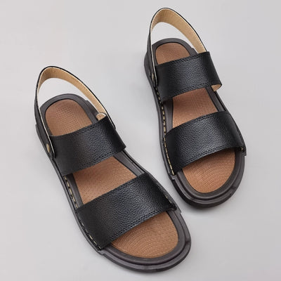 Babakud Genuine Leather Open Toe Plus Size Sandals