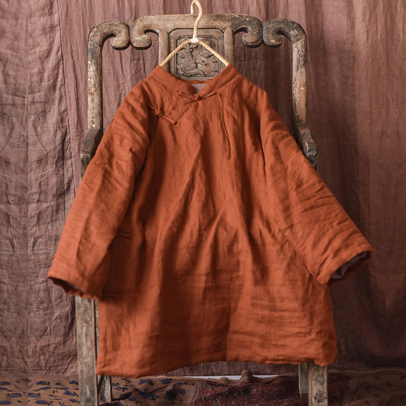 Women Traditional Handmade Frog Button Cotton Coat