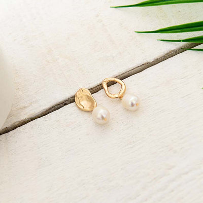Babakud Retro Pearl Elegant Asymmetrical Earrings
