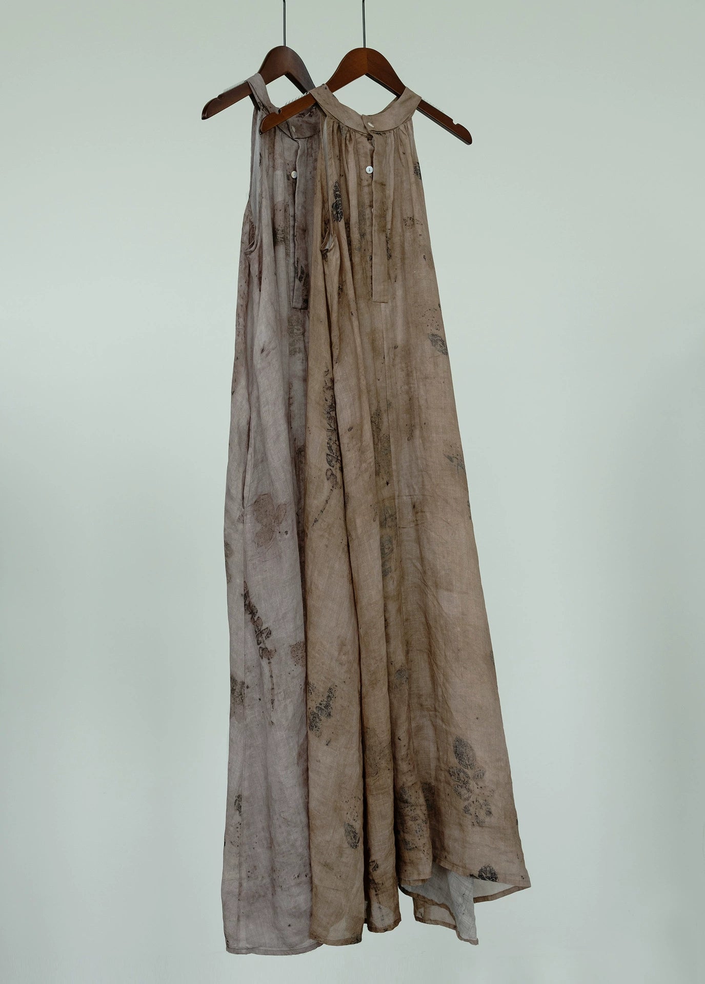 Summer Retro Ramie Distressed Sleeveless A Line Dress