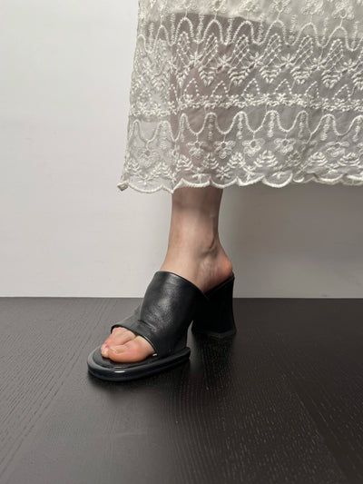 Summer Casual Sheepskin Leather Open Toe Soft Chunky Shoes