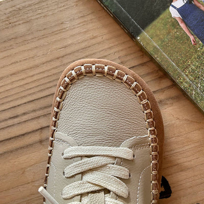 Babakud Women Spring Vintage Handmade Leather Lace-Up Shoes