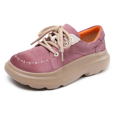 Fashion Lightweight Thick Soled Lace-Up Casual Shoes for Women