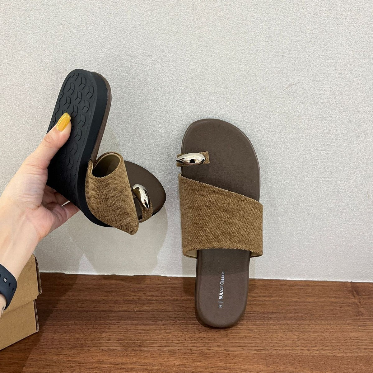 Summer Women PU Casual Versatile Flip-Flop Flat Slippers