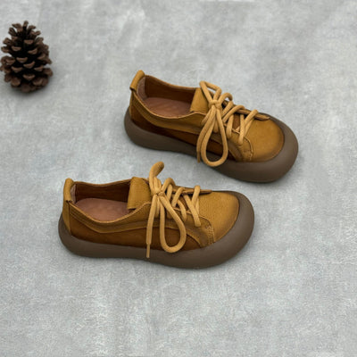 Comfortable Retro Lace-Up Round Toe Casual Shoes for Women