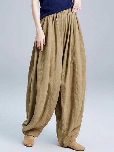 Babakud Spring Retro Linen Casual Loose Harem pants