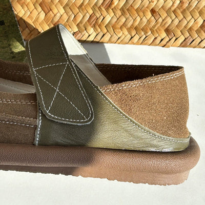 Babakud Women Summer Vintage Suede Hollow-Out Flat Sandals