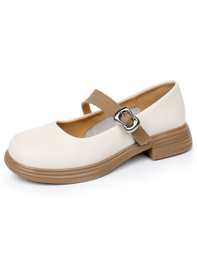 Babakud Sheepskin Leather Plus Size Shallow Single-Strap Sandals