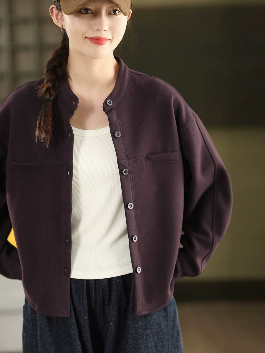 Autumn Cashmere Warm Solid Color Single-Breasted Cardigans