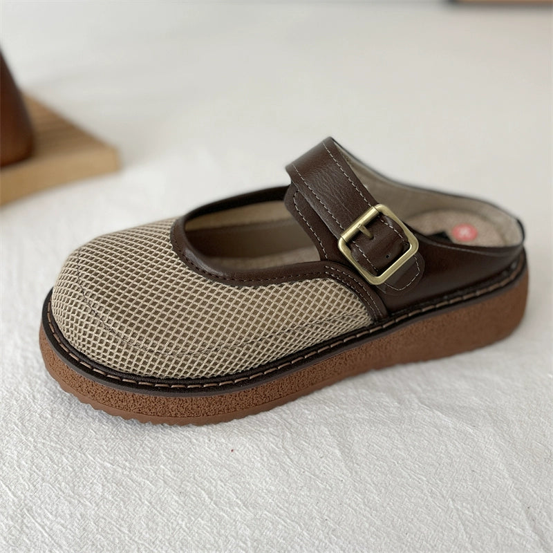 Women Casual Summer Mesh Hollow Slip-On Mule Shoes