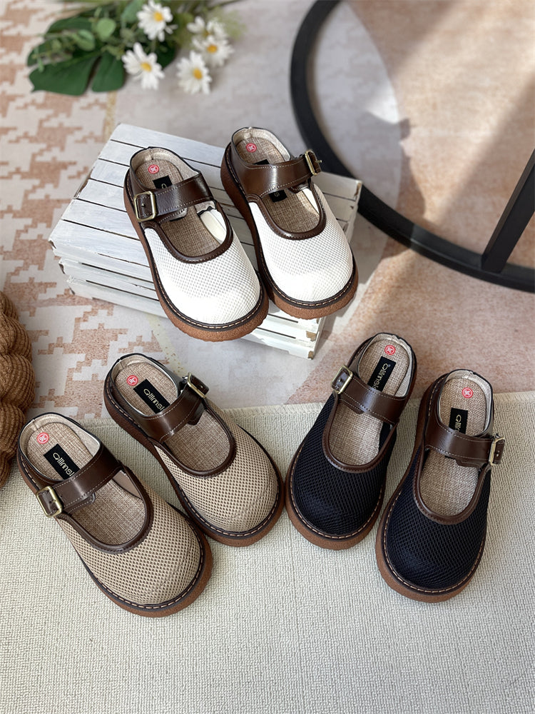 Women Casual Summer Mesh Hollow Slip-On Mule Shoes