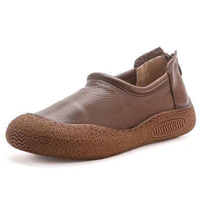 Top Genuine Leather Casual Soft Sole Round Toe Flats Shoes