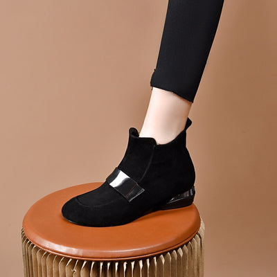 Retro Genuine Leather Soft Sole Versatile Ankle Boots