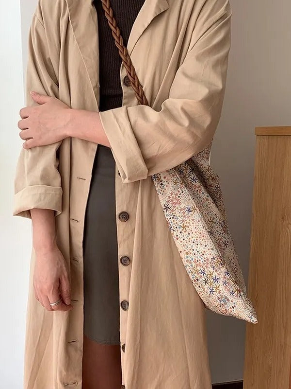 Retro Stars Cotton Casual Versatile Tote Bag