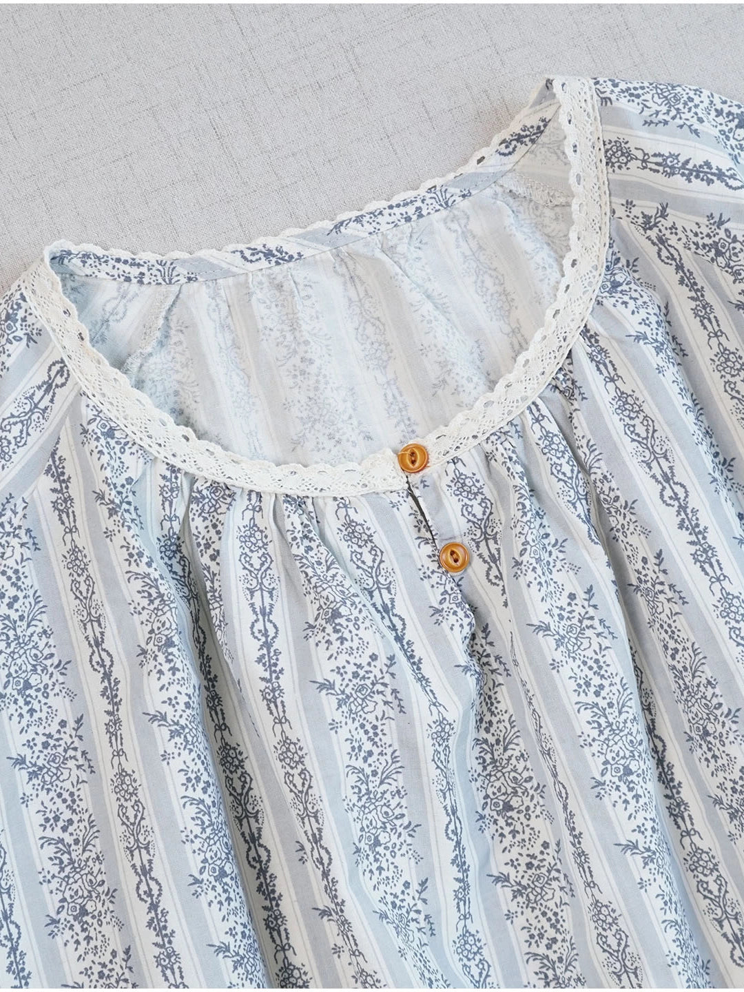 Summer Retro Cotton Round Neck Floral Loose T-Shirt