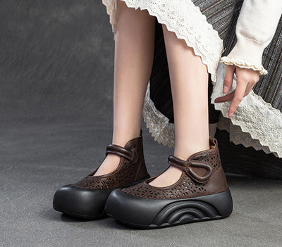 Women Spring Platform High-Top Sandals Hollow-Out Breathable Boots