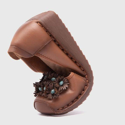 Babakud Women Spring Vintage Slip-On Leather Shoes