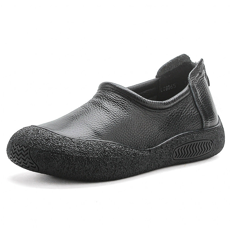 Top Genuine Leather Casual Soft Sole Round Toe Flats Shoes