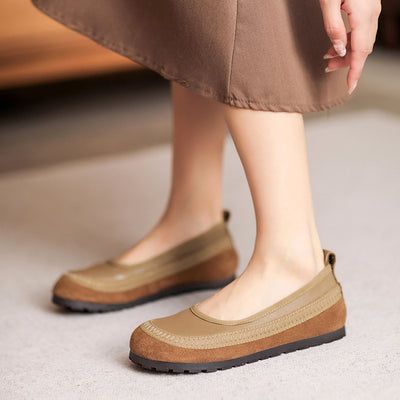 Casual Comfy Retro Soft Leather Suede Slip-On Shoes for Women