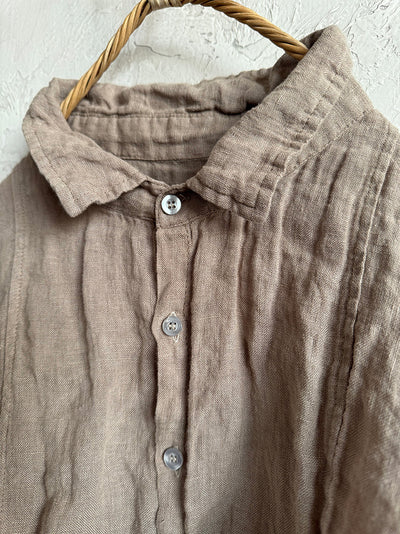 Women Solid Color Soft Comfy Loose Linen Shirt