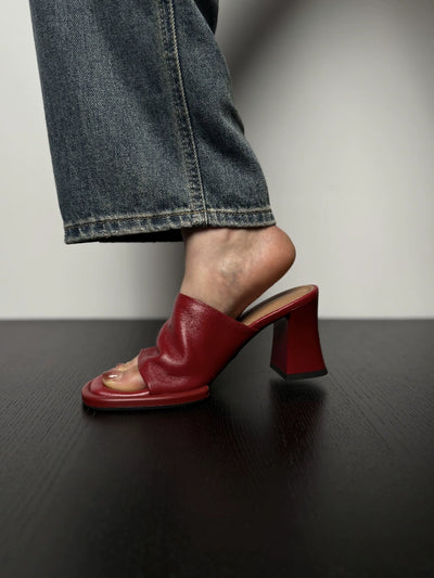 Summer Casual Sheepskin Leather Open Toe Soft Chunky Shoes