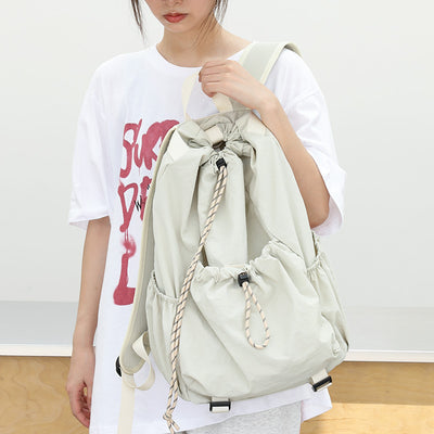 Babakud Casual Oxford Drawstring Solid Color Backpack