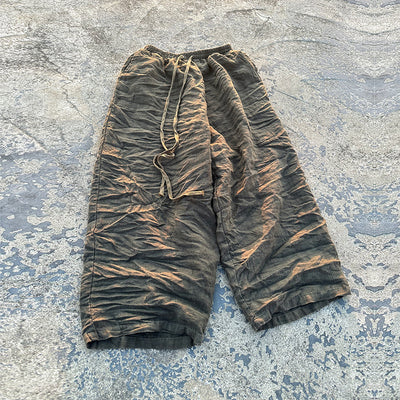 Babakud Retro Linen Washed Loose Casual Elastic Waist Pants