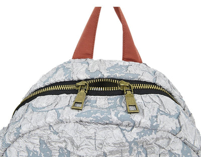 Babakud Retro Wide Strap Cotton Color Block Casual Backpack