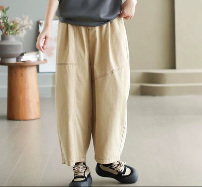Women Spring Casual Trendy Seamline Loose Cotton Harem Pants