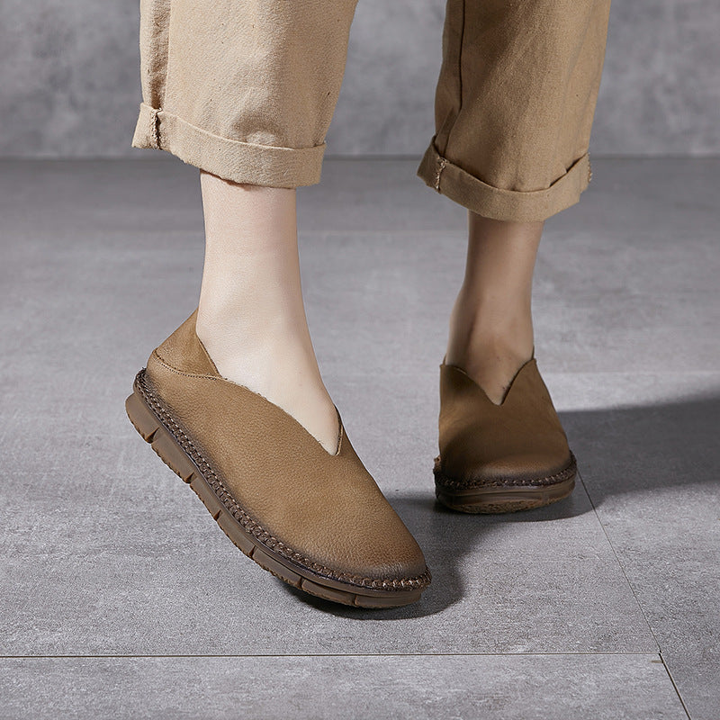 Babakud Spring Vintage Casual Geniune Leather Slip-Ons