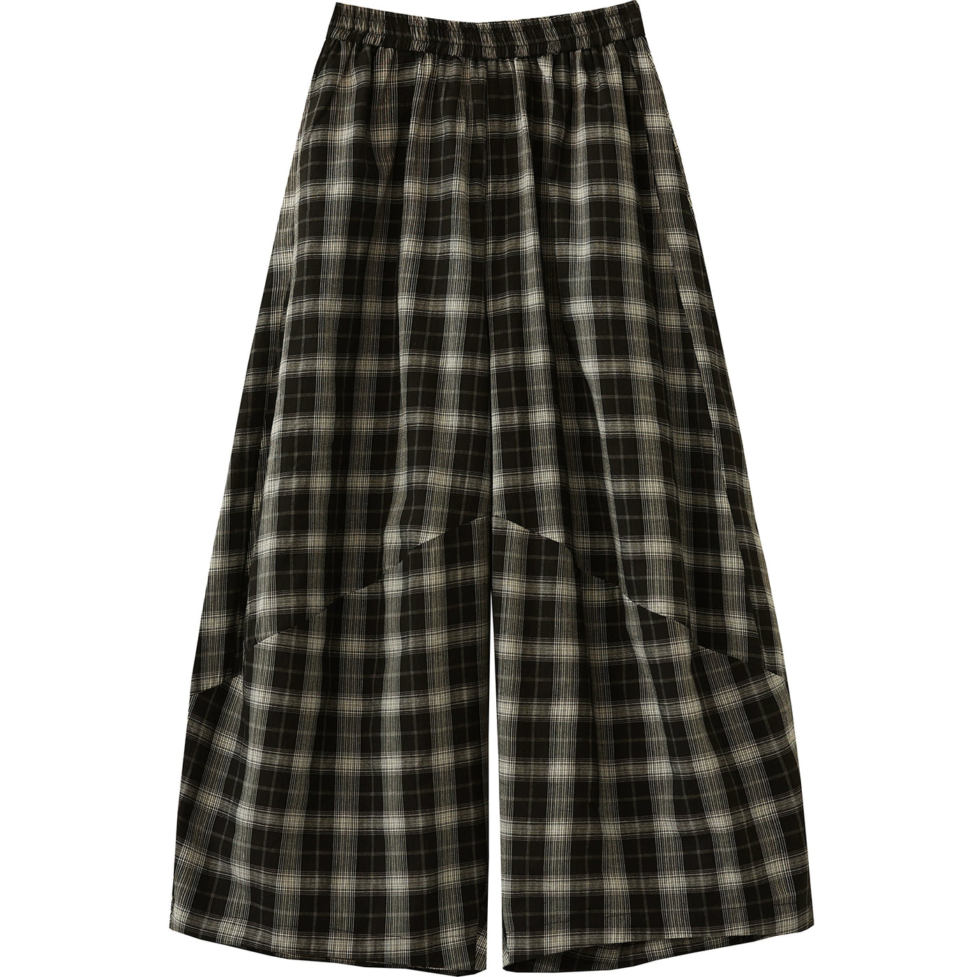 Women Summer Vintage Cotton Plaid Casual Harem Pants